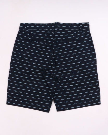 Benetton Gemusterte Chino-Shorts in Marineblau