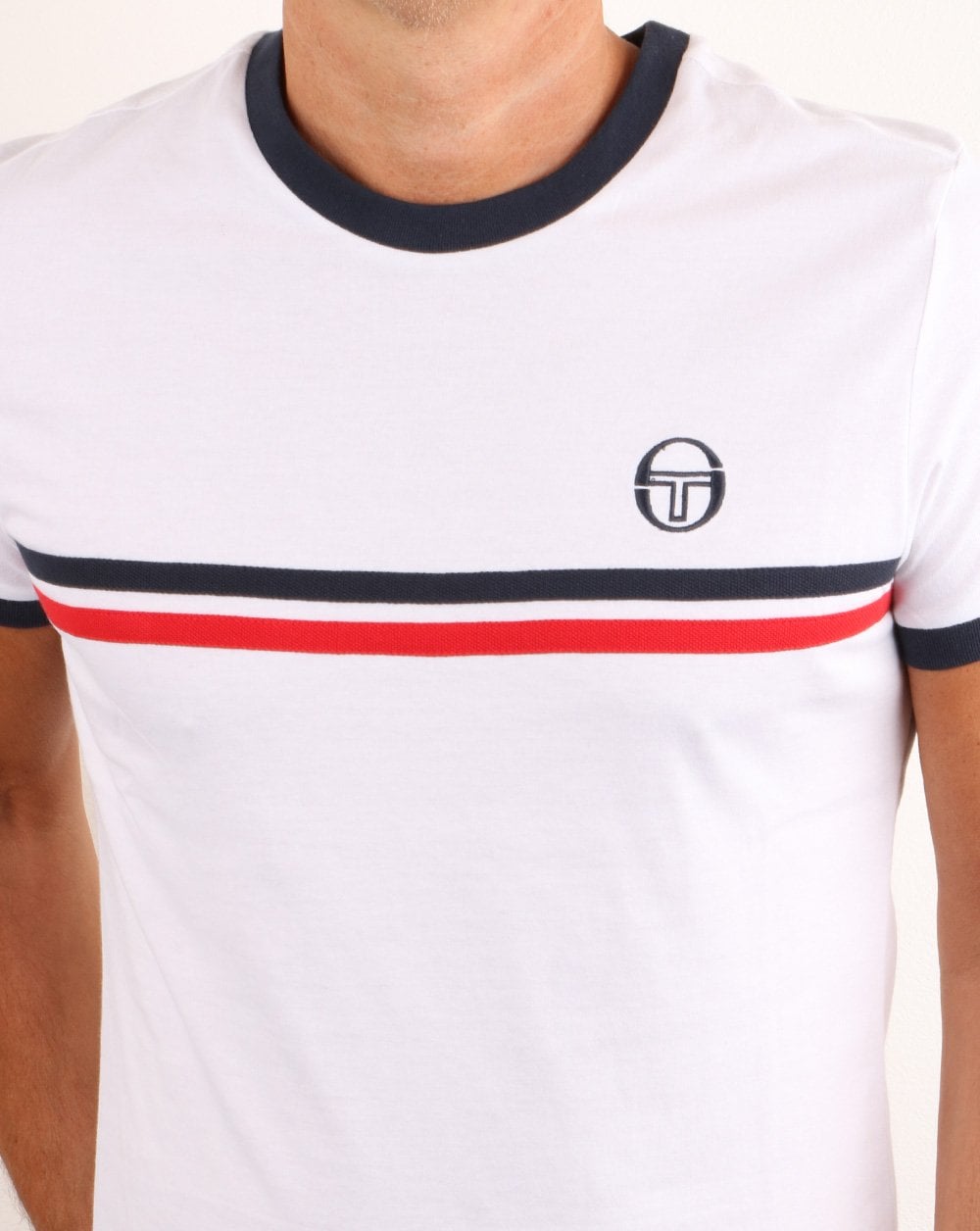 Sergio Tacchini Supermac T-Shirt Weiß/Rot/Marineblau