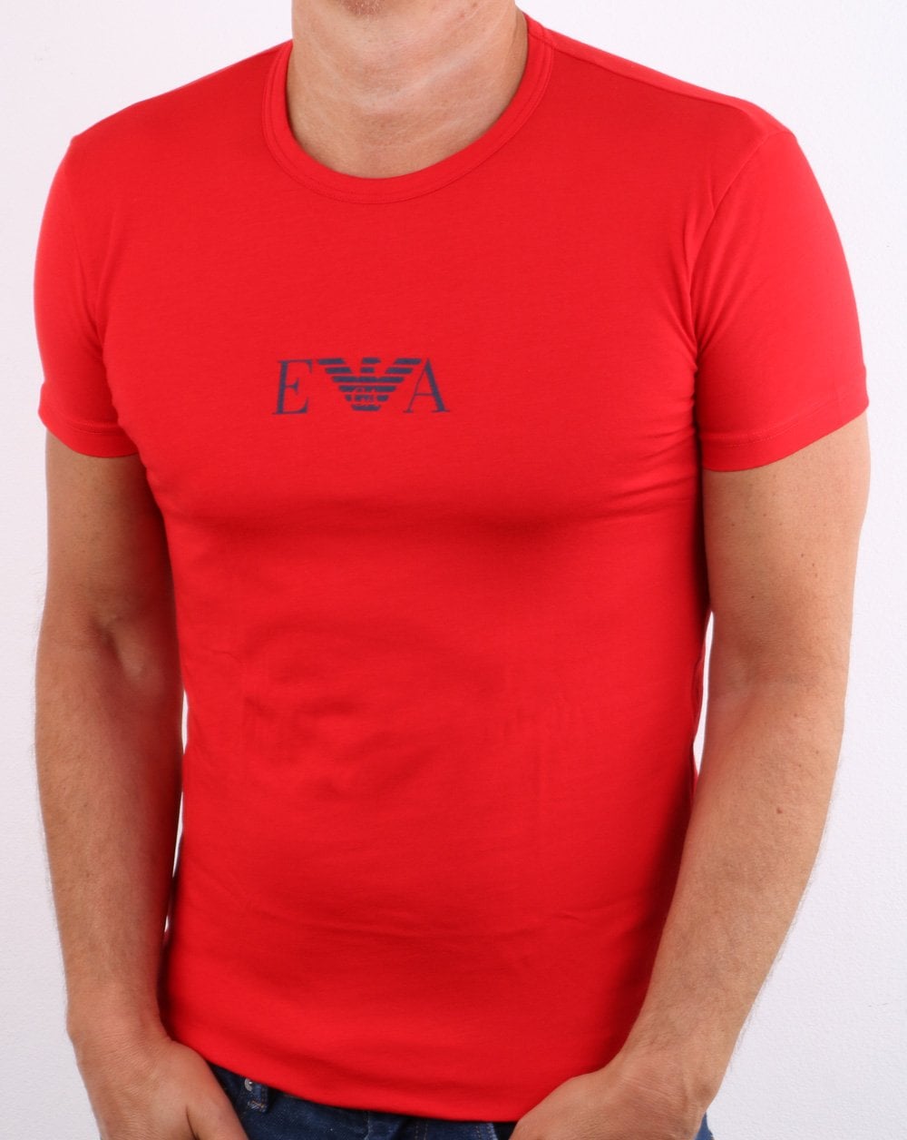 Emporio Armani T-Shirt mit Monogramm Rot