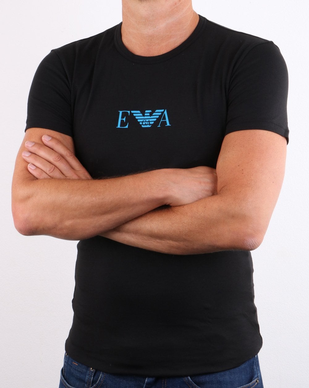 Emporio Armani T-Shirt mit Monogramm Schwarz