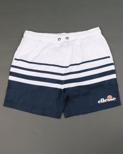 Ellesse Gestreifte Badeshorts Weiß/Marineblau
