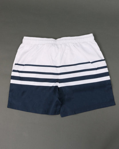Ellesse Gestreifte Badeshorts Weiß/Marineblau