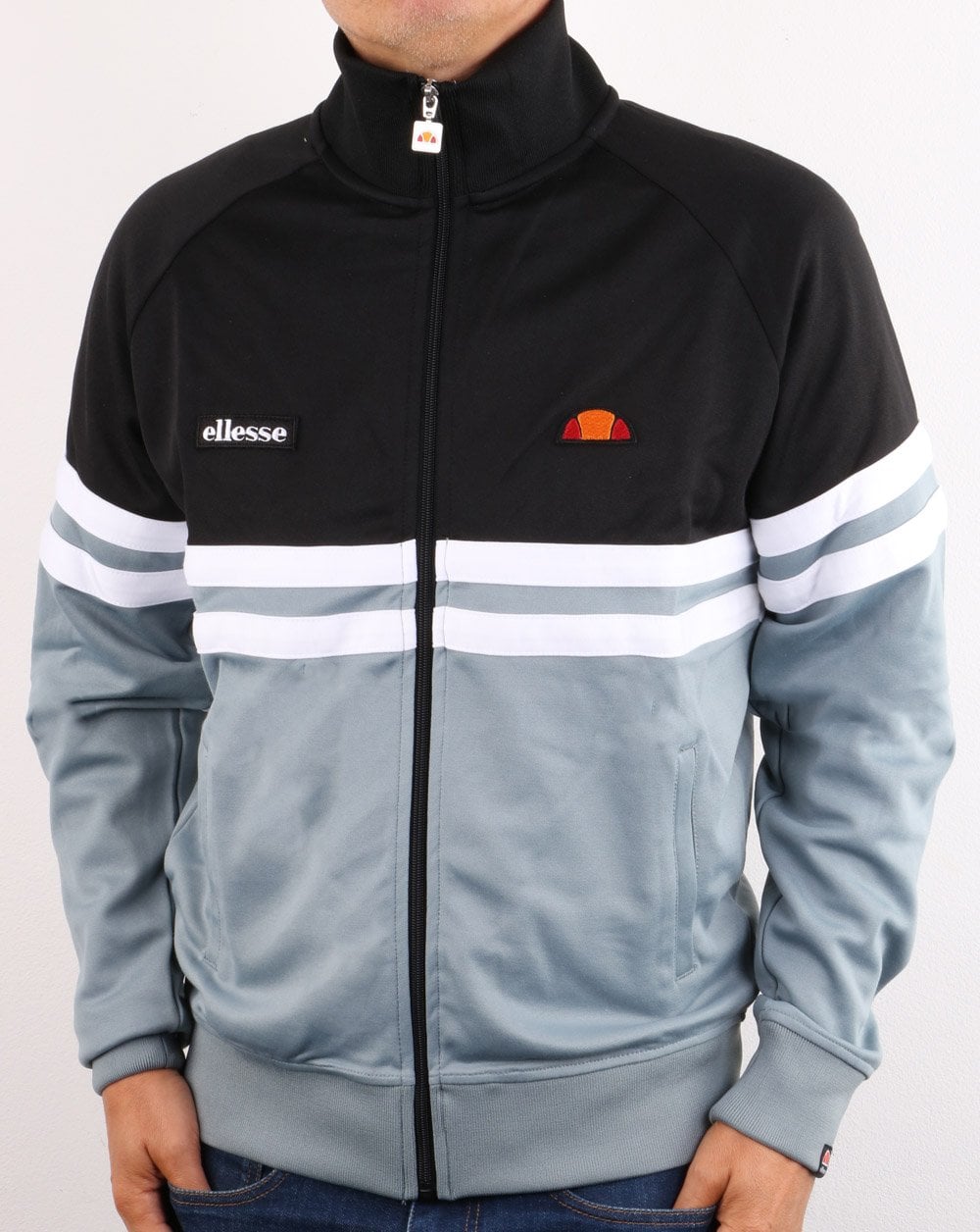 Ellesse Rimini Trainingsjacke Schwarz/Grau/Weiß