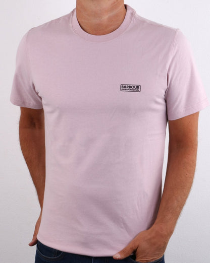 Barbour International – T-Shirt mit kleinem Logo in Staubrosa