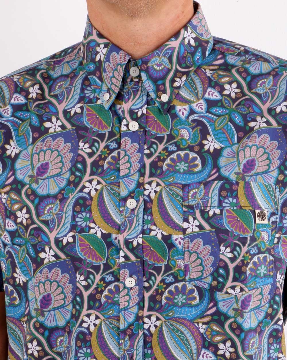Pretty Green Liberty Hemd Marineblau
