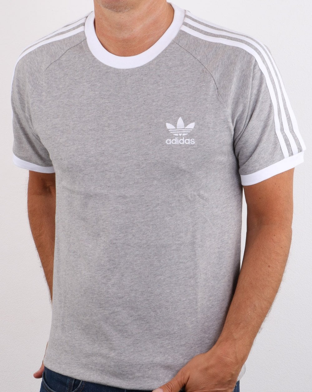 Adidas Originals 3-Streifen-T-Shirt Grau