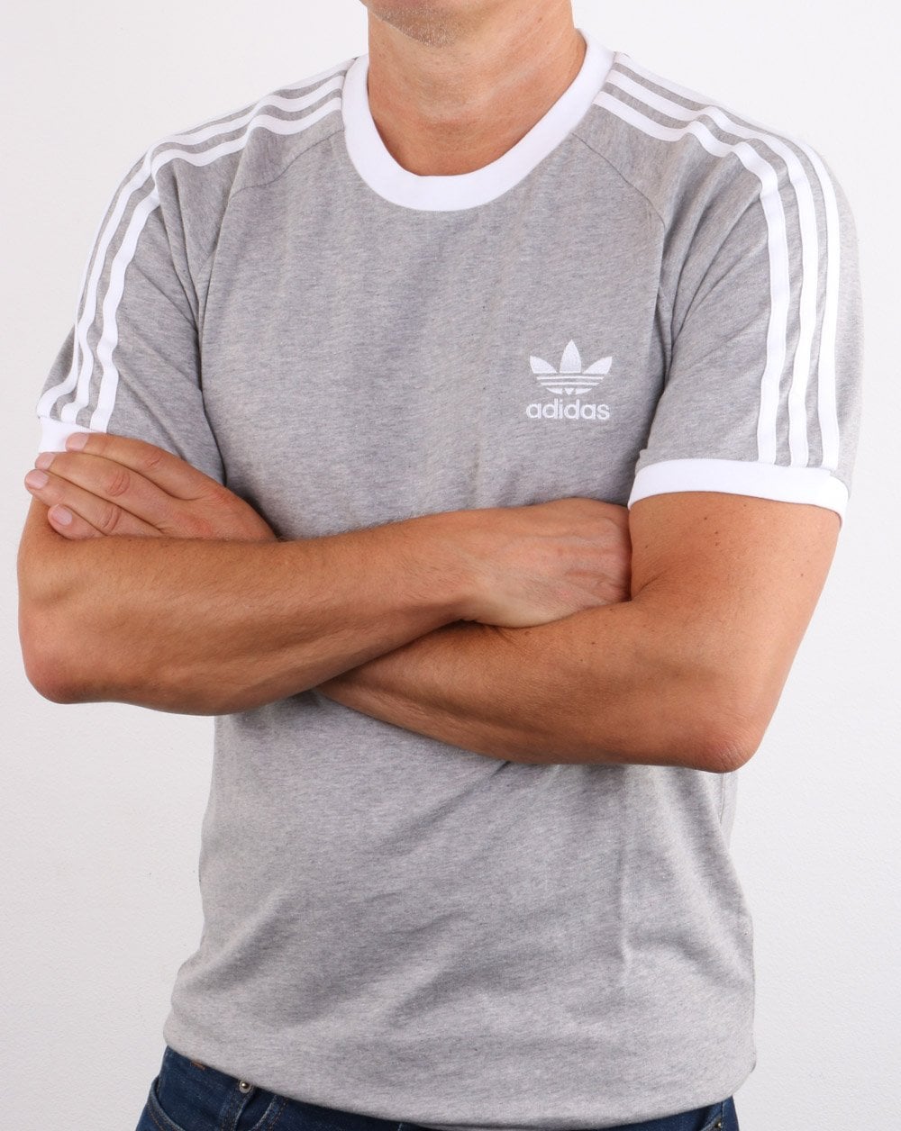 Adidas Originals 3 Stripes T Shirt Grey