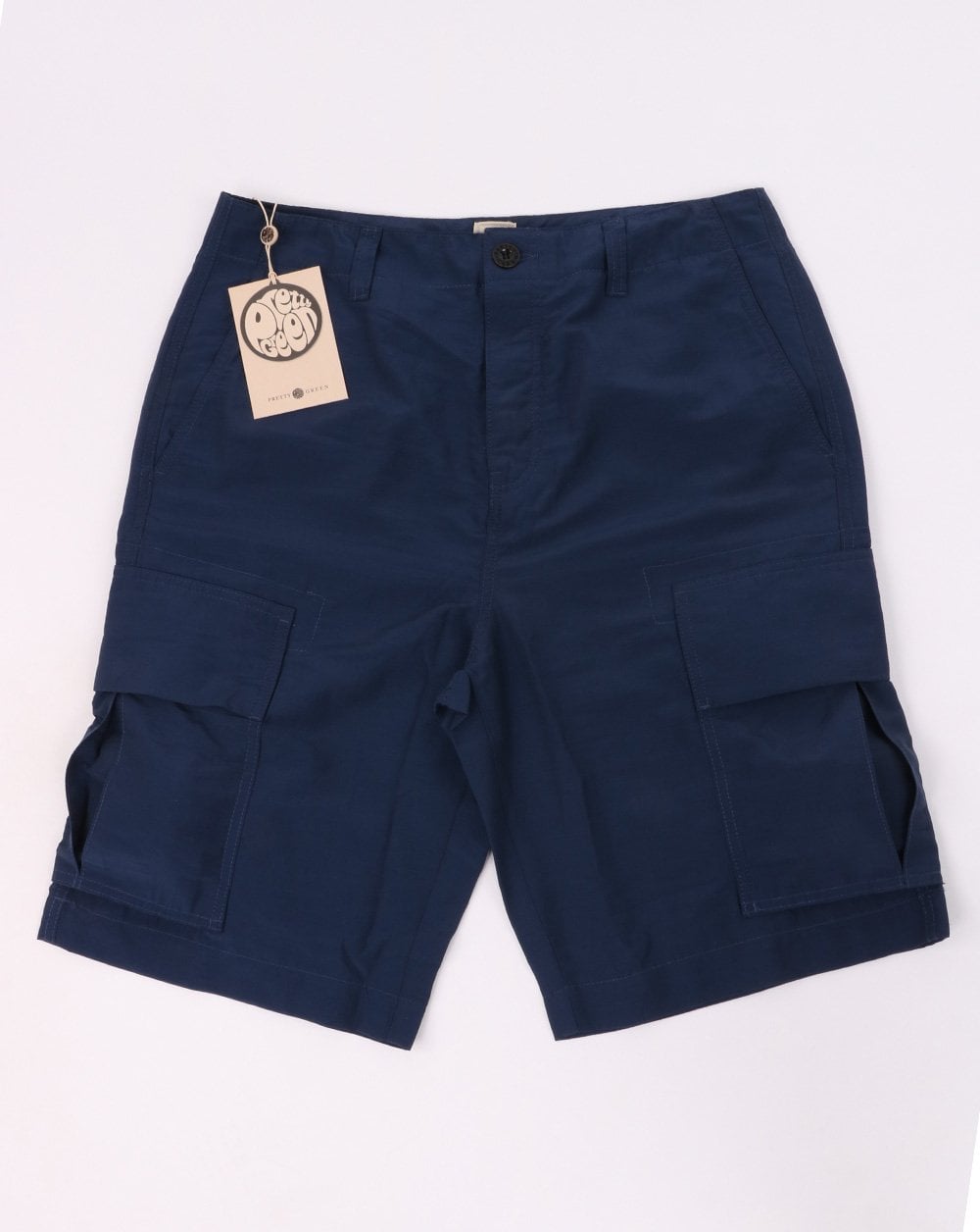 Pretty Green Combat Cargo Shorts Navy