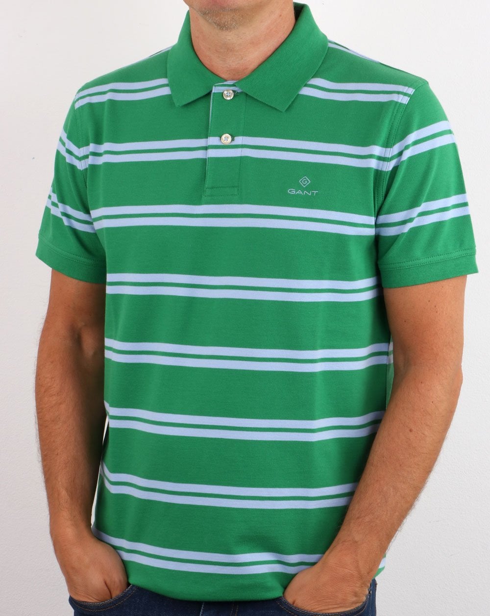Gant Poloshirt mit Kontraststreifen Grün