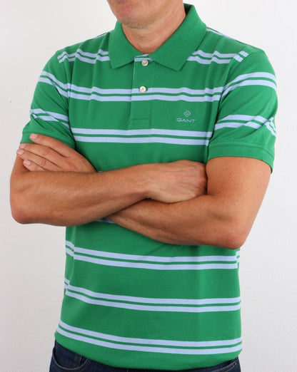 Gant Poloshirt mit Kontraststreifen Grün