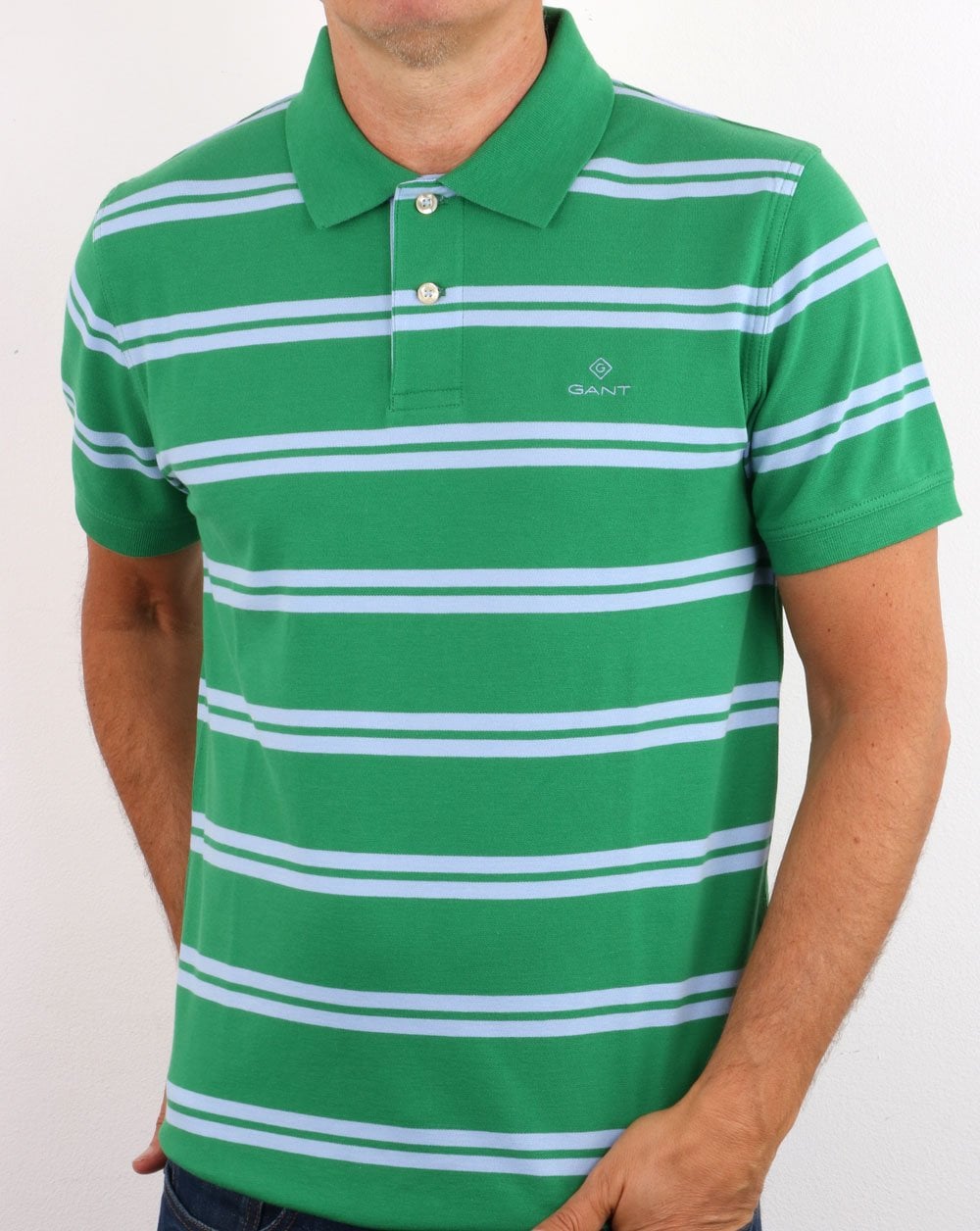 Gant Poloshirt mit Kontraststreifen Grün