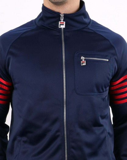 Fila Vintage 5-Streifen-Trainingsjacke Marineblau/Rot