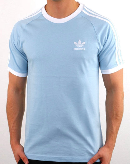 Adidas Originals 3-Streifen-T-Shirt Himmelblau