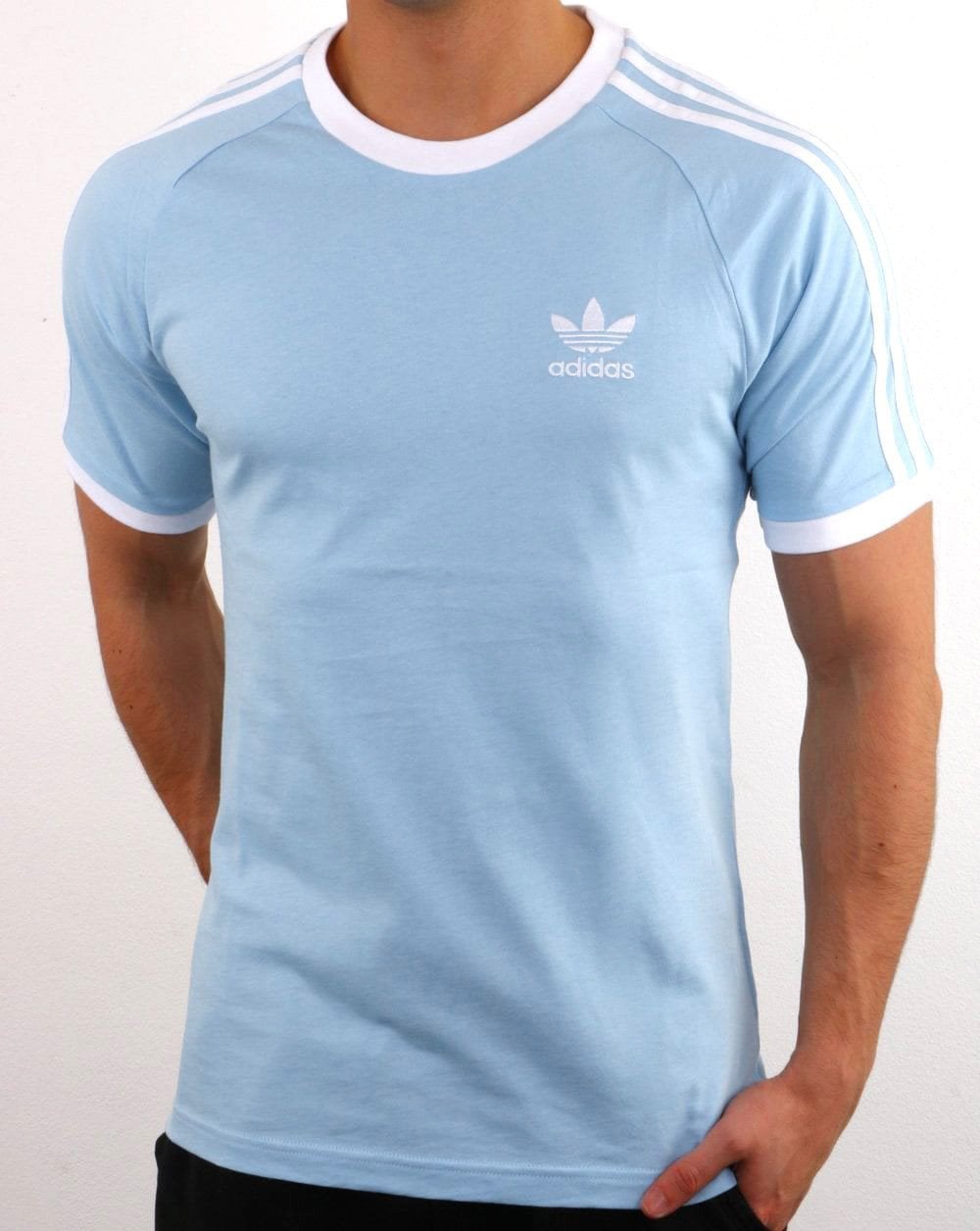 Adidas Originals 3-Streifen-T-Shirt Himmelblau