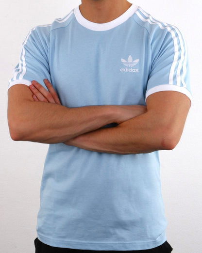 Adidas Originals 3-Streifen-T-Shirt Himmelblau