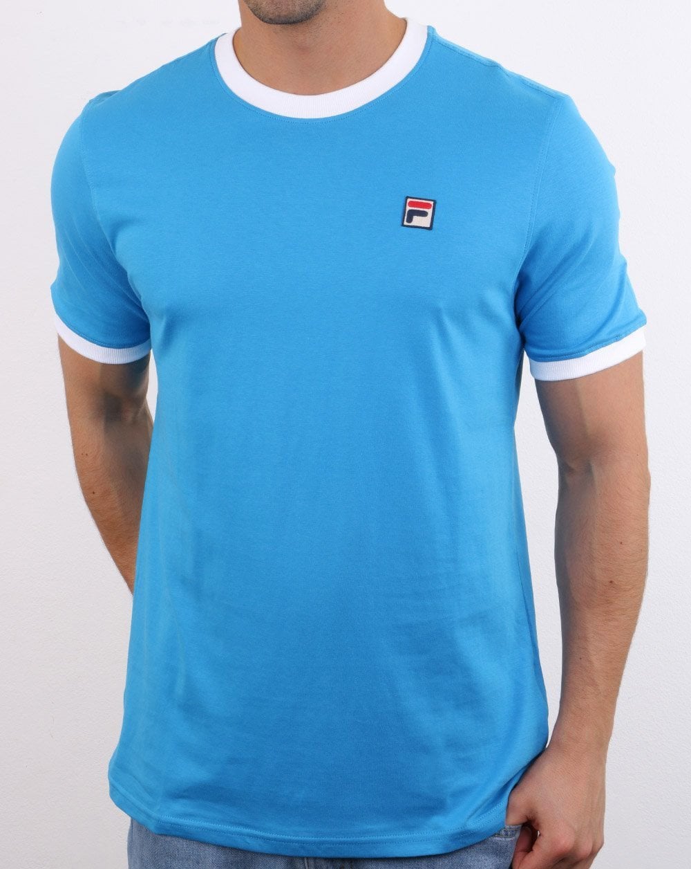 Fila Vintage Ringer T-Shirt True Blau/Weiß