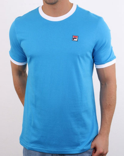 Fila Vintage Ringer T-Shirt True Blau/Weiß