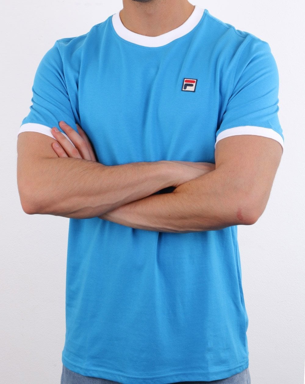 Fila Vintage Ringer T Shirt True Blue/White