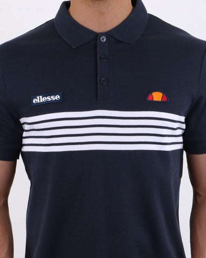 Ellesse – Vilas – Gestreiftes Poloshirt in Marineblau