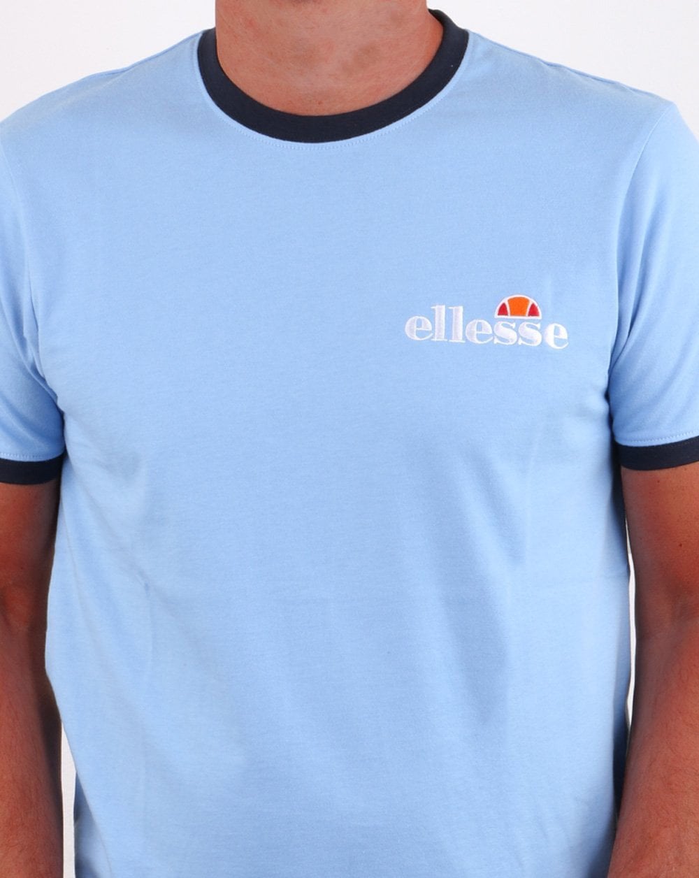 Ellesse – Ringer-T-Shirt, Himmelblau