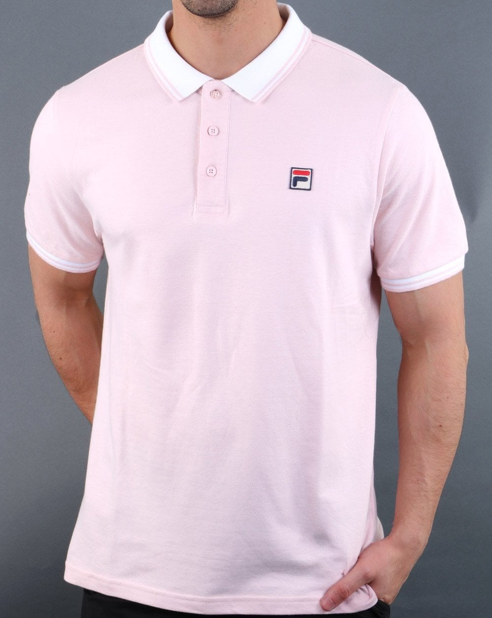 Fila Vintage Contrast Poloshirt Rosa