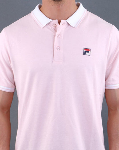 Fila Vintage Contrast Poloshirt Rosa