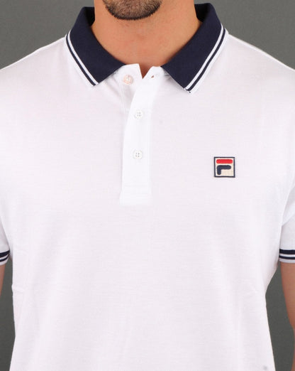 Fila Vintage Contrast Poloshirt Weiß/Marineblau