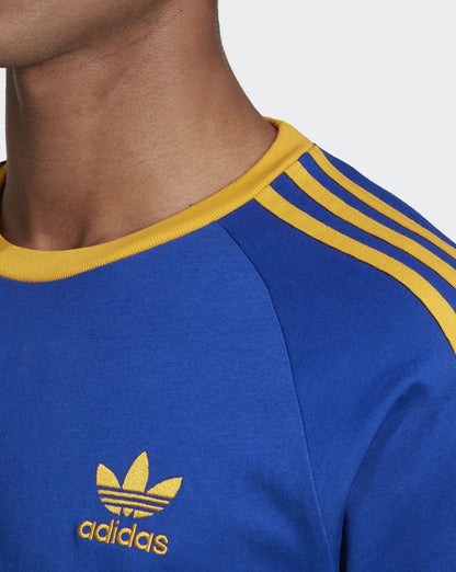 Adidas Originals 3-Streifen T-Shirt Königsblau/Goldgelb
