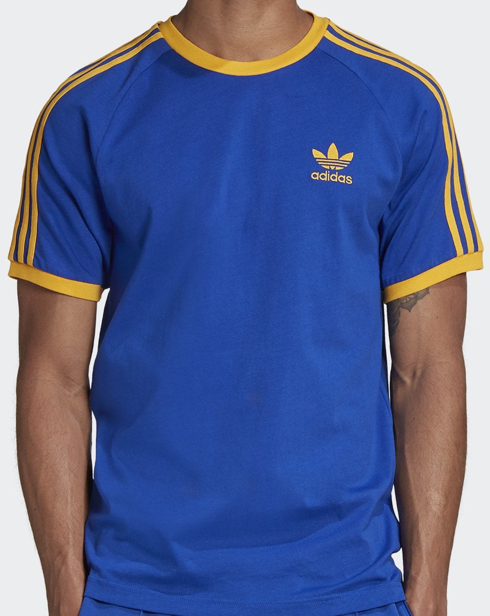 Adidas Originals 3-Streifen T-Shirt Königsblau/Goldgelb