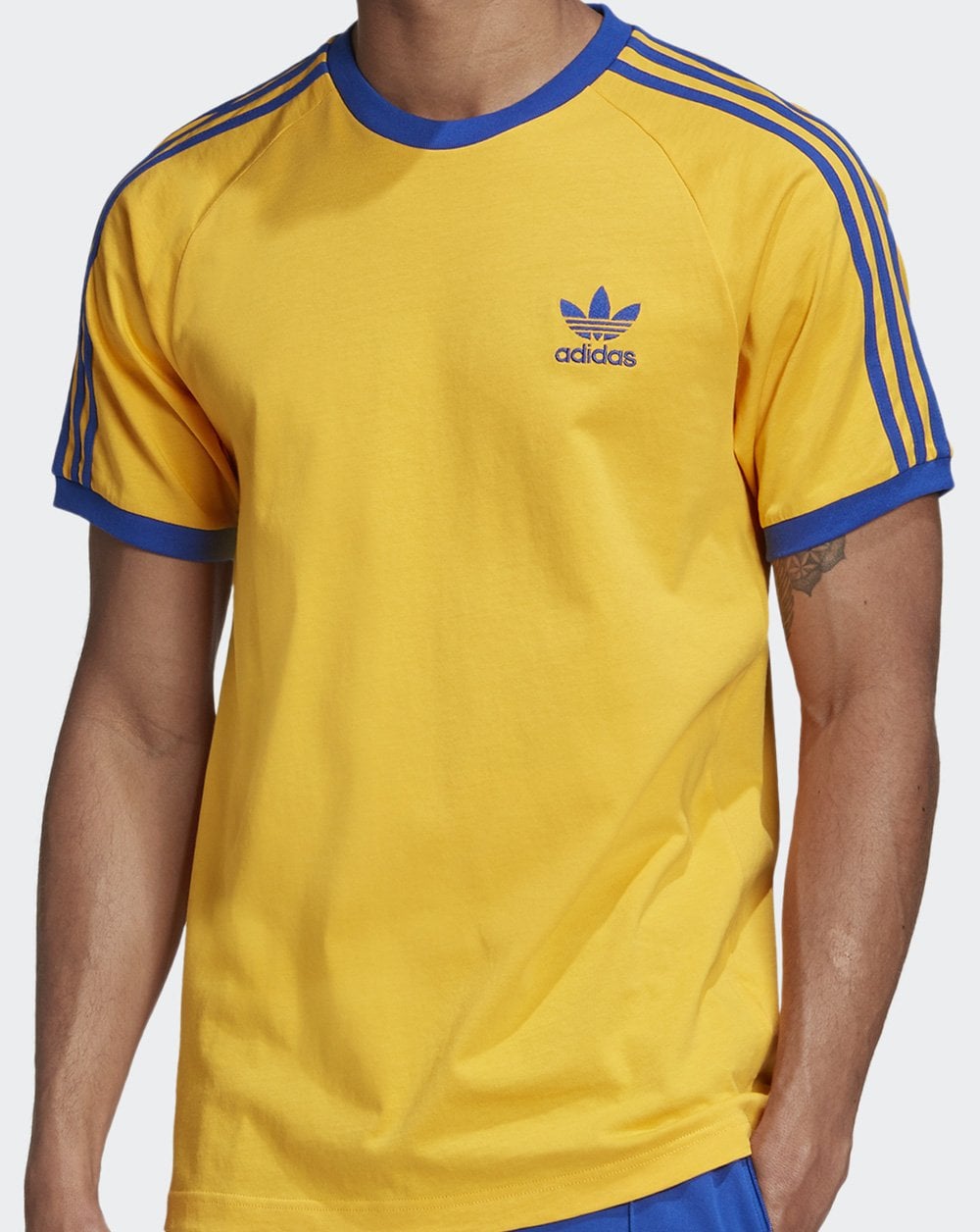 Adidas Originals 3-Streifen T-Shirt Goldgelb/Royal