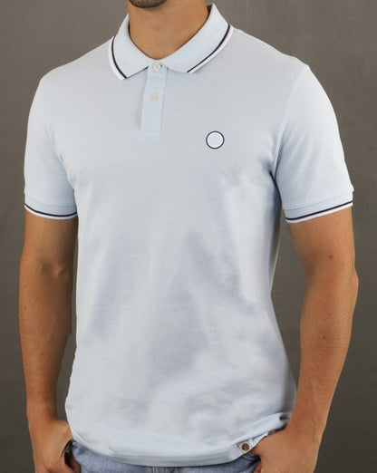 Pretty Green Poloshirt mit Streifen in Hellblau