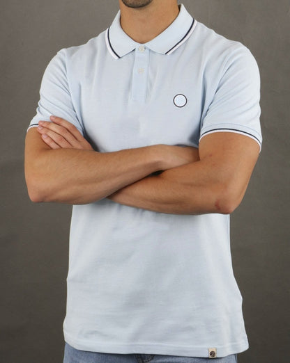 Pretty Green Poloshirt mit Streifen in Hellblau