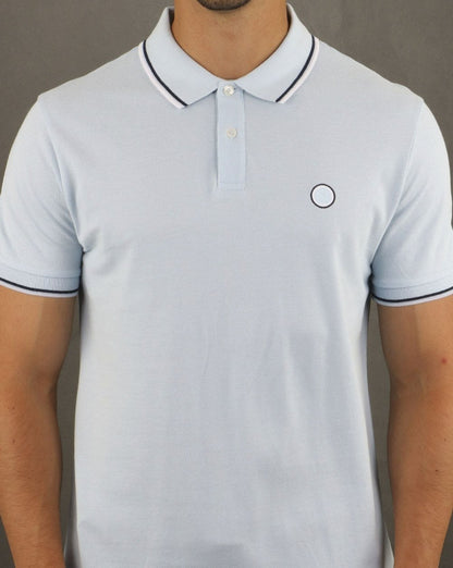 Pretty Green Poloshirt mit Streifen in Hellblau