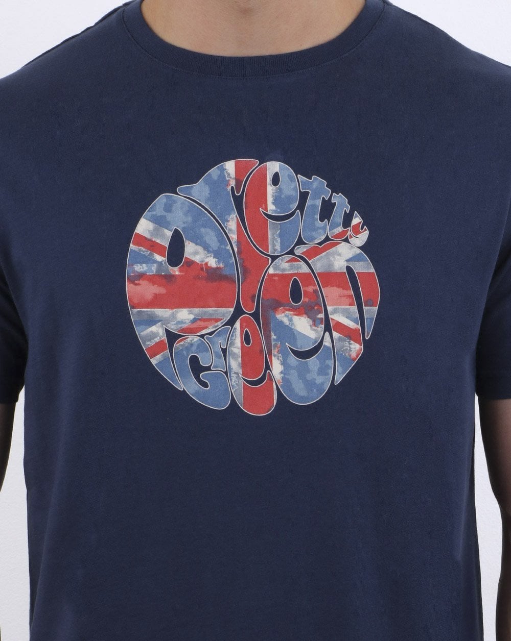Pretty Green 80s Casuals UJ T-Shirt Marineblau