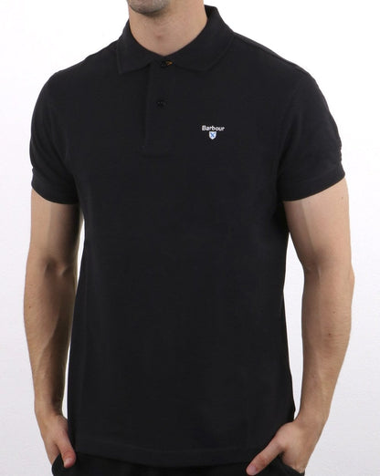 Barbour Tartan Piqué Polo Schwarz