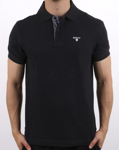 Barbour Tartan Piqué Polo Schwarz
