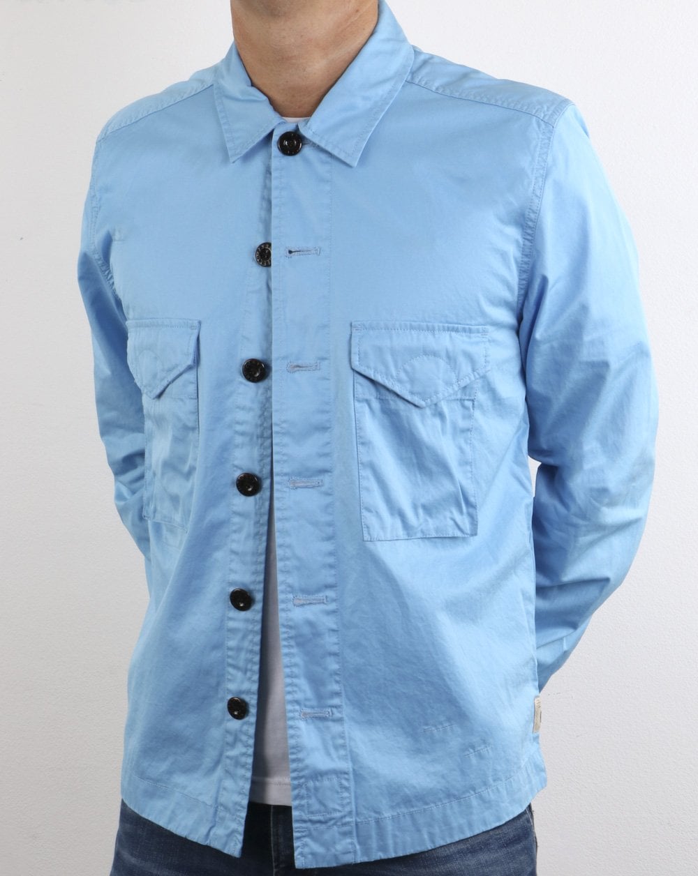 Pretty Green Connor Überhemd Hellblau
