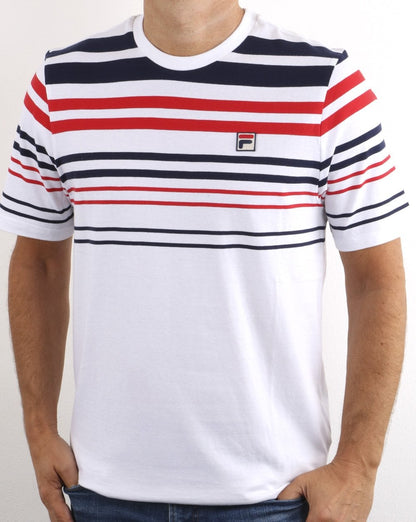 Fila Vintage Business T-Shirt Weiß/Marineblau/Rot