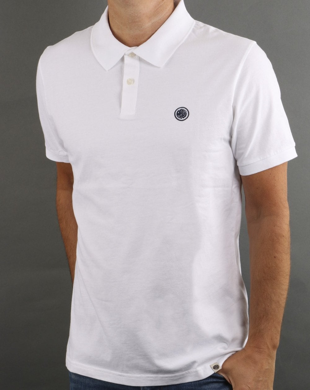 Pretty Green Tendale Jersey Polo Shirt White