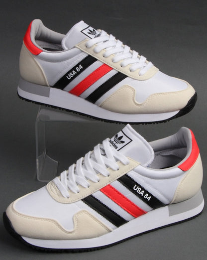 Adidas USA 84 Turnschuhe Weiß/Schwarz/Rot