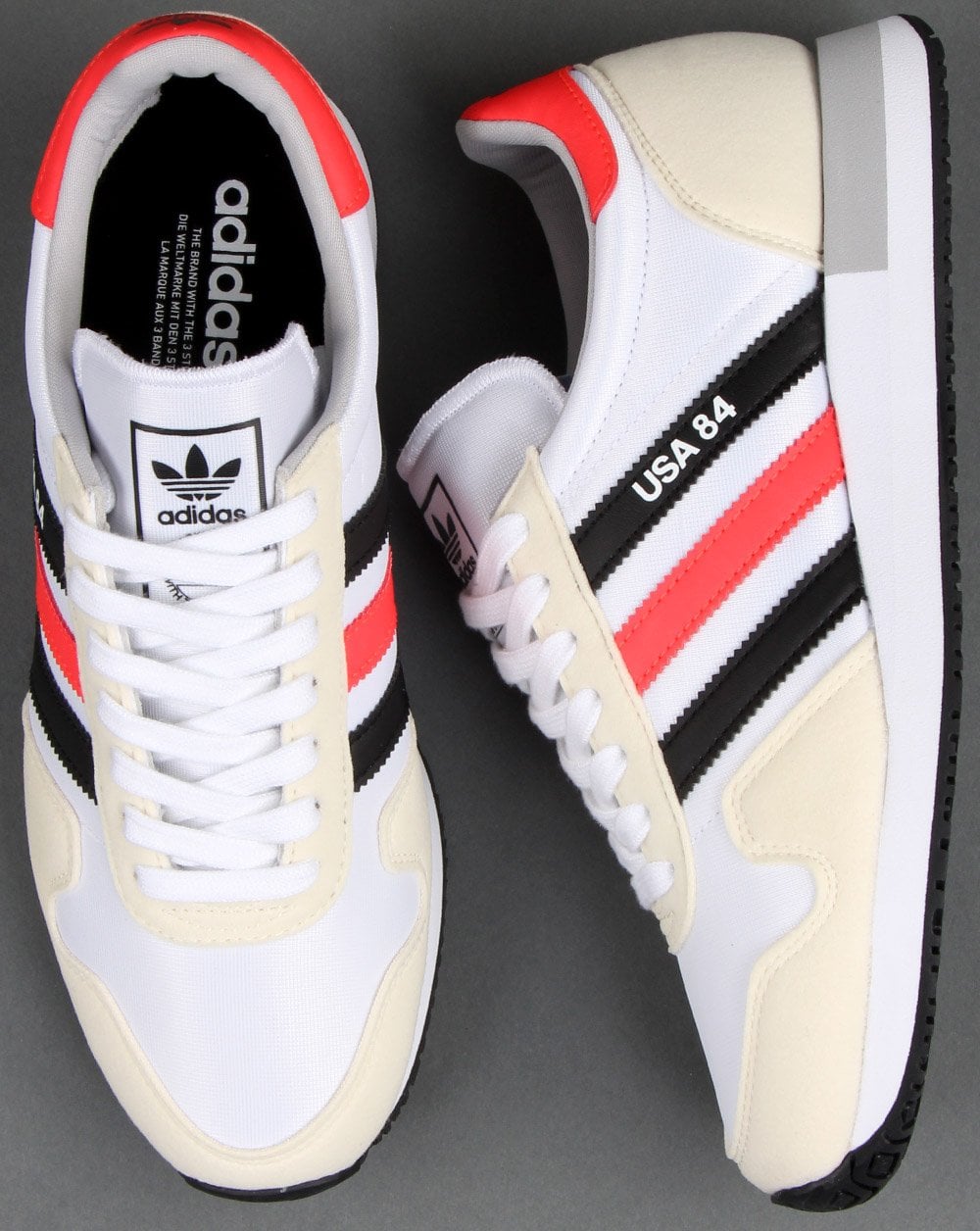 Adidas USA 84 Turnschuhe Weiß/Schwarz/Rot