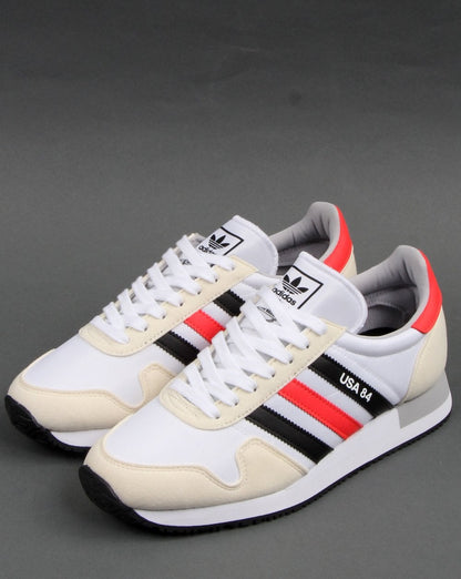 Adidas USA 84 Turnschuhe Weiß/Schwarz/Rot