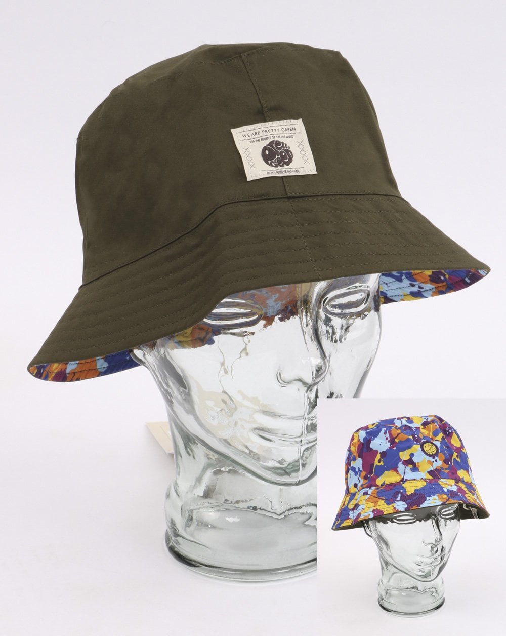 Pretty Green – Wendbarer Anglerhut mit Camouflage-Muster