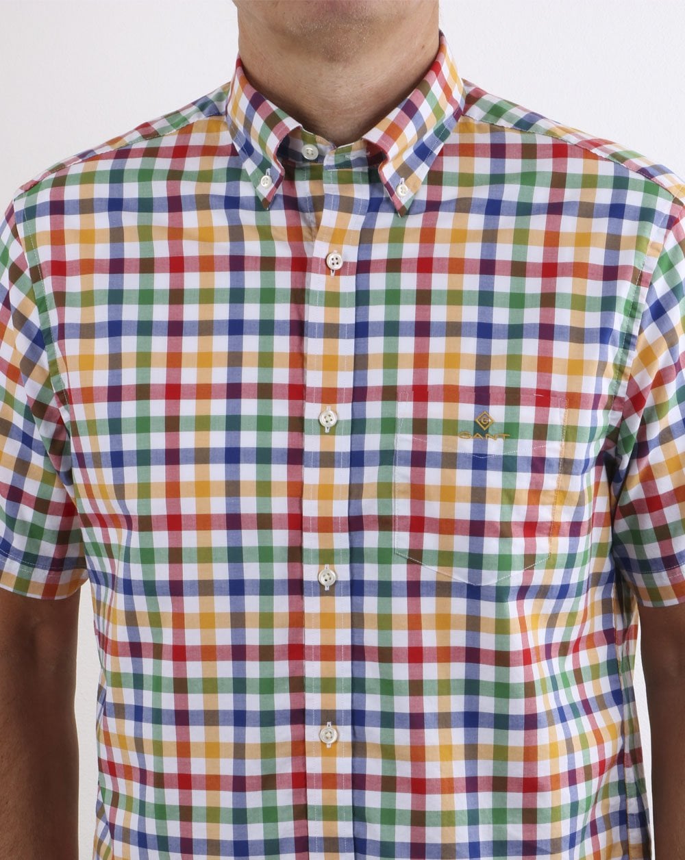 Gant – Gingham-Hemd in Ivy Gold