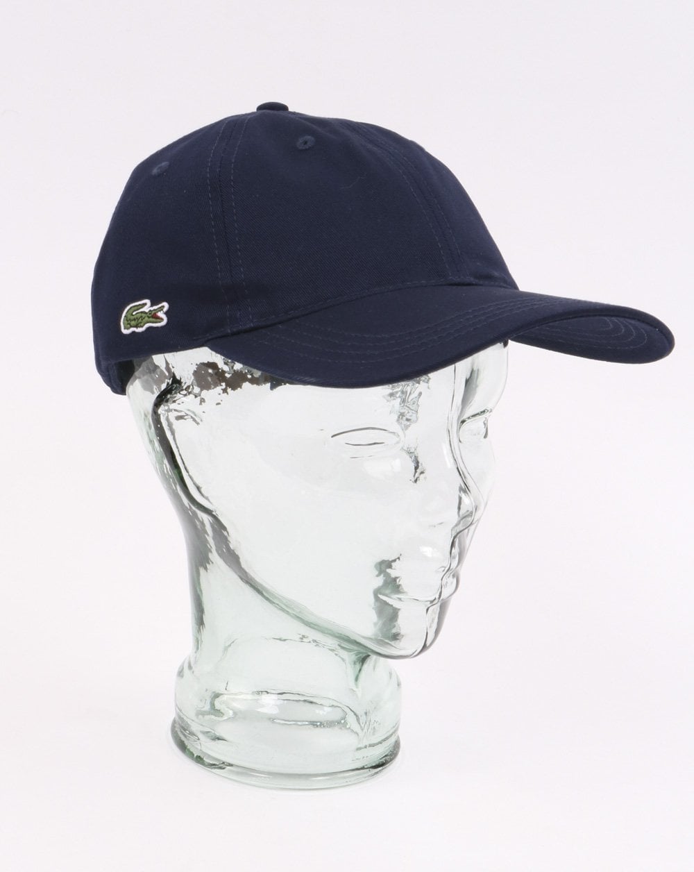 Lacoste – Baumwollkappe mit Kontrastriemen, Marineblau
