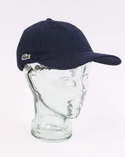 Lacoste – Baumwollkappe mit Kontrastriemen, Marineblau