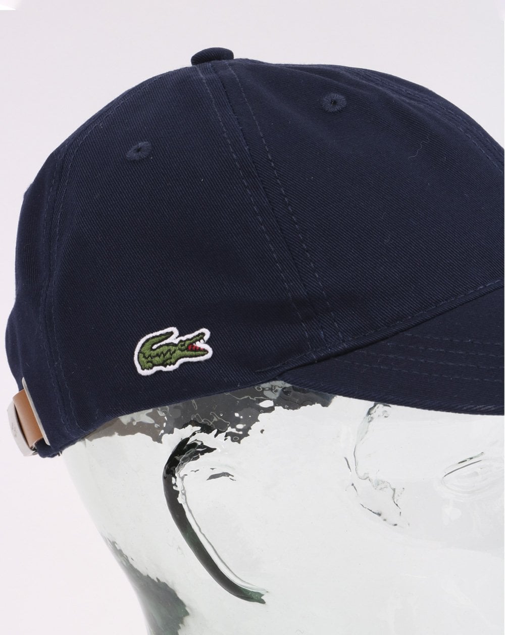 Lacoste – Baumwollkappe mit Kontrastriemen, Marineblau