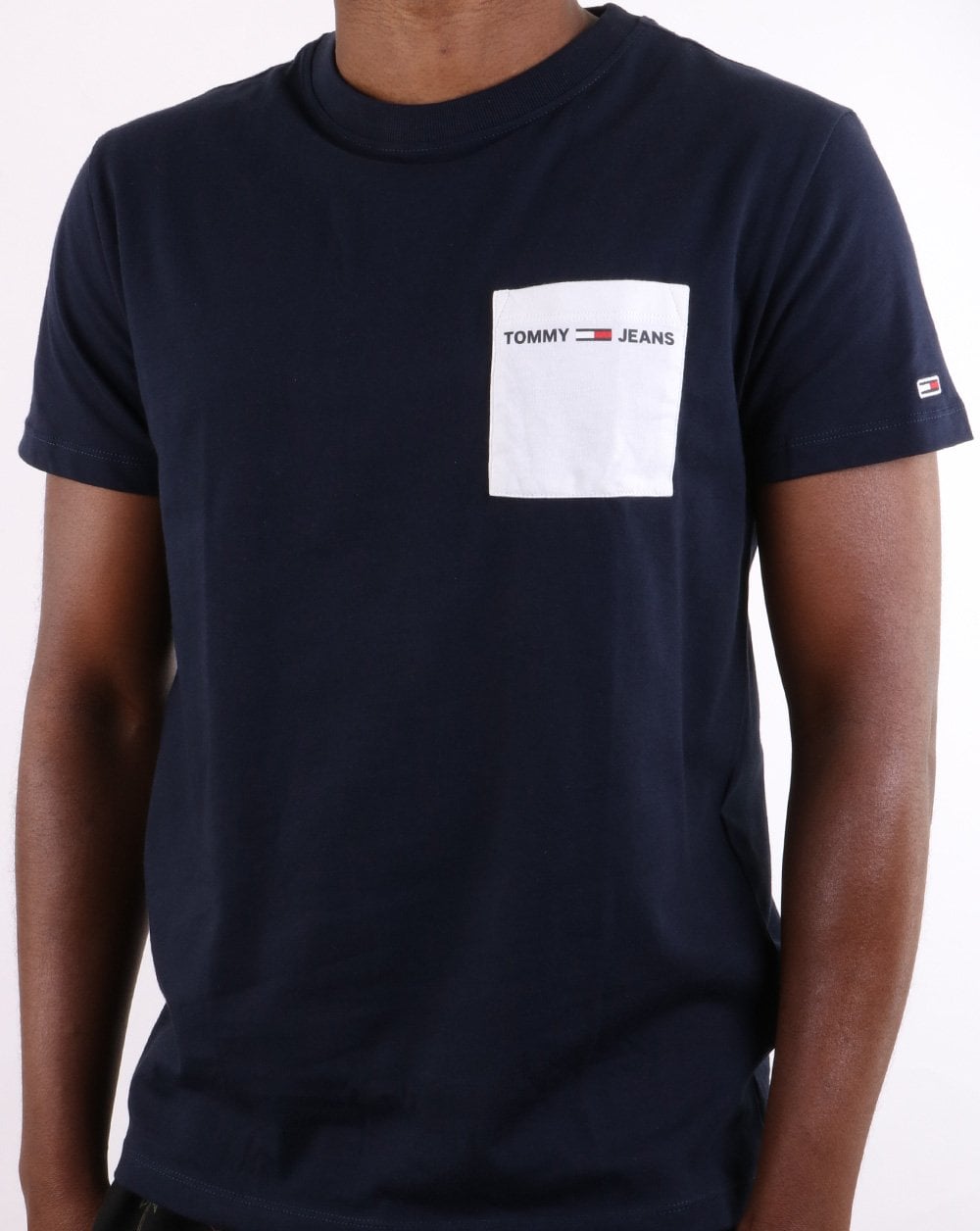 Tommy Hilfiger T-Shirt mit Kontrasttasche, Twilight Navy/Weiß