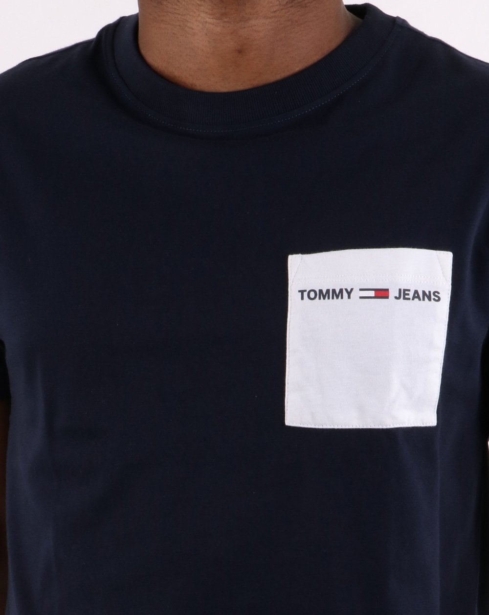 Tommy Hilfiger T-Shirt mit Kontrasttasche, Twilight Navy/Weiß