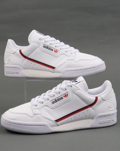 Adidas Continental 80 Vegane Turnschuhe Weiß/Marineblau/Rot
